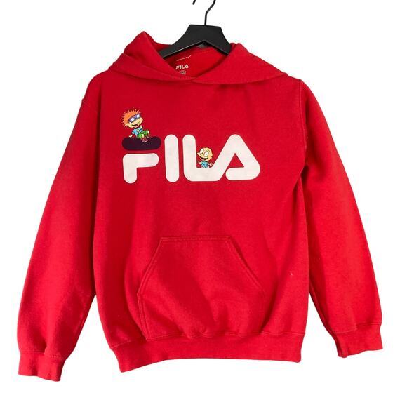 FILA x Rugrats‎ Men's Red Graphic Hoodie Size S Pullover Pocket - Picture 2 of 11